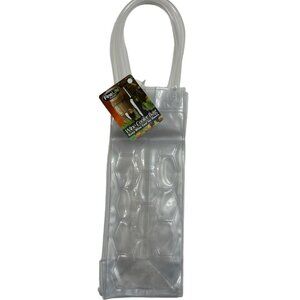Freeze Beverage Tote / Ice Bucket To-Go / Wine Chill Bag / Clear - NWT